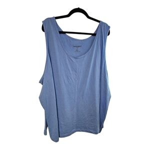 Woman Within Blue Sleeveless Relaxed Tank Top